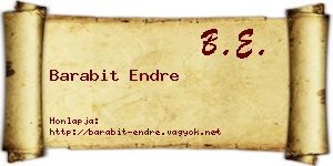 Barabit Endre névjegykártya